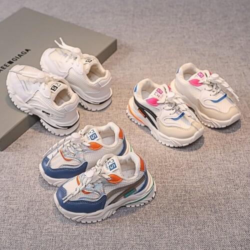 KINE PANDA Autumn Kids Sneakers Boys Girls Casual Shoes Breathable Air Mesh Toddler Baby Trainers 1 2 3 4 5 Years Old Anti-slide