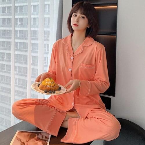 Ms Summer Thin Pajamas Thoracotomy Pilling Resistance Leisure Long-sleeved Pants At Home During The Spring Autumn Wear Outside
