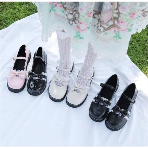 Lolita JK Demon Gothic Round Head Platform Shoes Jk Uniform Japanese Womens Boots Mary Jane Anime Cosplay Footwear