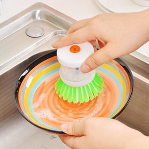 Lovely Cleaning Wash Brush Hydraulic Pressure Scrubber Cleaner Durable For Kitchen Dish Bowl FBE2