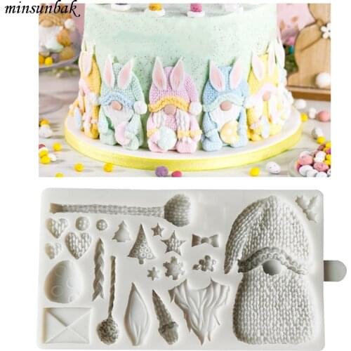Minsunbak Nordic Style Dwarf Fondant Cake Mold Sugar Craft Chocolate Cupcake Biscuit Silicone Mold Cake Decorating Tools