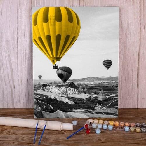 Black And White Landscape DIY Painting By Numbers Complete Kit Acrylic Paints 50*70 Oil Painting Home Decor For Handiwork