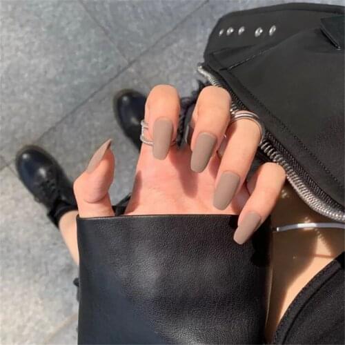 Nusx Candy Colors 24pcs New Coffin Matte Fake Nails Long Round Soft Frosted Press On Nails Coloured Emerald Green False Nails