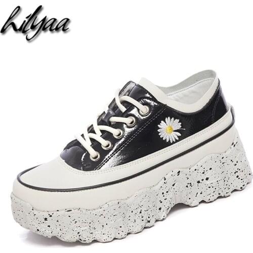 Woman New Platform Sneakers High Quality PU Leather Thick Bottom Female Dad Shoes Harajuku Trainers Zapatos Mujer Sneakers Women