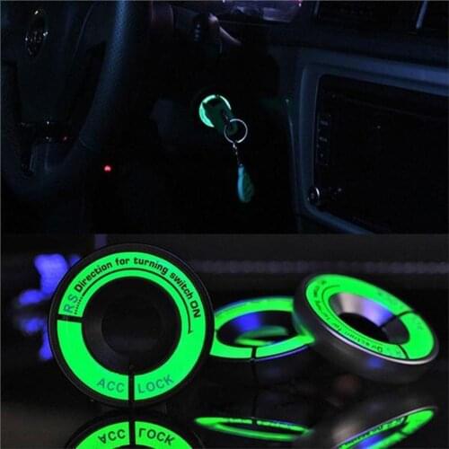 OPtional Color Luminous Car Key Coil Decor Hole Ring With Pattern Ford For Chevrolet