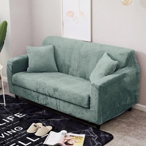 Plush Fabirc Sofa Cover 1/2/3/4 Seater Thick Slipcover Couch Sofacovers Stretch Elastic Cheap Sofa Covers Towel Wrap Covering
