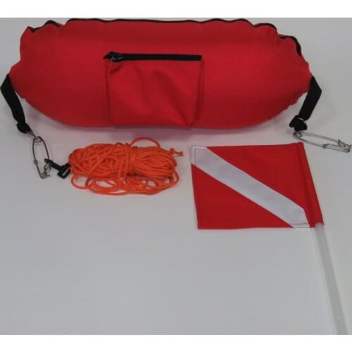 Nylon Spearfishing Torpedo Buoy Diving Scuba Float Dive Flag 82ft Rope Hooks