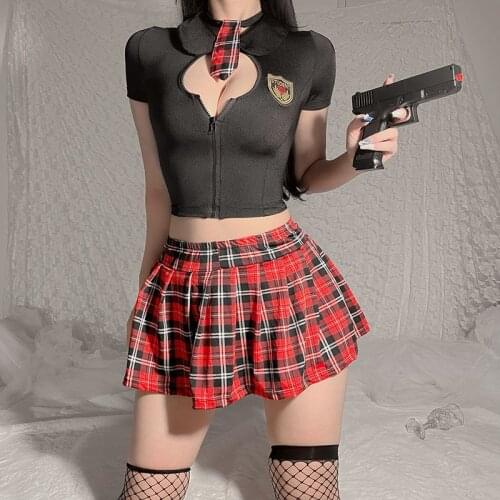 Sexy Erotic Cosplay Police Women School Uniform Lingerie Costumes Outfit Officer Ladies Roleplay Fancy Dress Adult For College