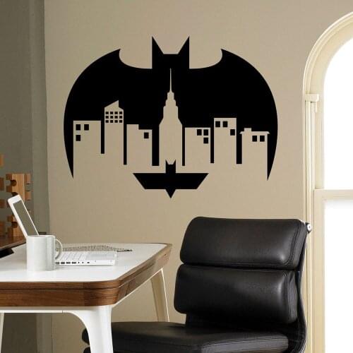 Building Wall Decal Bat Creatives City Vinyl Window Sticker Kids Bedroom Playroom Nursery Art Home Decor Q770