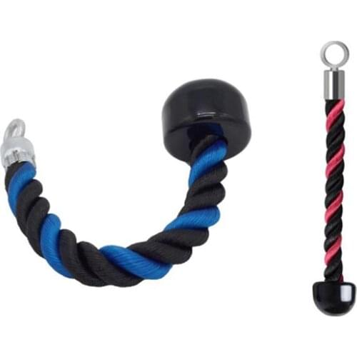 Single Head Grip Tricep Rope Pull Down Rope Cable Attachment Triceps Tension Rope Black/Blue/Pink 15.5 Inch