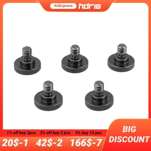 HDRIG 1/4"-20 Male to 1/4"-20 Female Threaded Screw Adapter Hand Screw for QR Plate Tripod