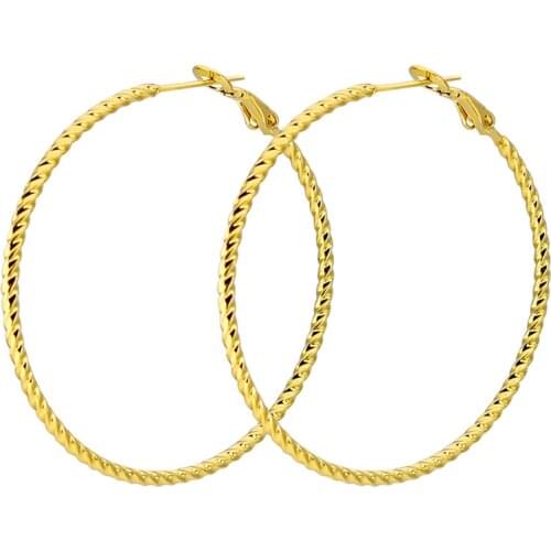 AsJerlya Trendy Hoop Earrings Big Smooth Circle Earrings New Brand Loop Hyperbole Earrings for Women Jewelry Accessories Gifts