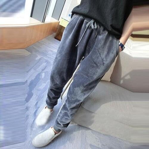 2020 Autumn winter warm harem pants women plus velvet thicken elastic waist sportwear trousers plus size 5XL pantalon DF613