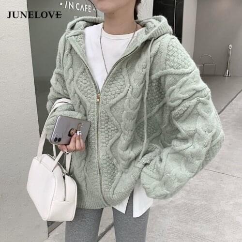 2021 Korean Harajuku Vintage Twist Womens Sweater Fashion Casual Preppy Style Female Long-sleeved Cardigan Sweater Jacket Coat