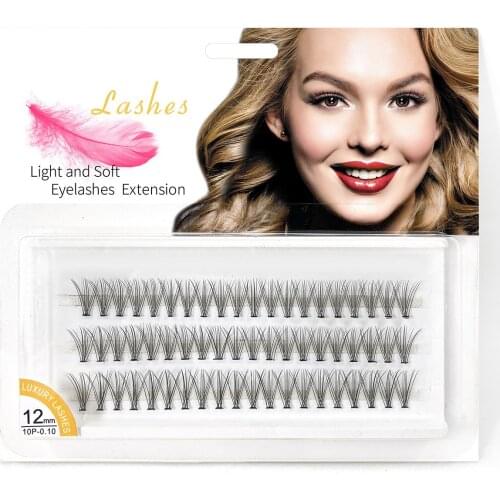 1Box C Curl 0.07 Individual False Eyelashes 3D Fluffy Single Cluster Segmented Quickly Graft Lashes Extension Premade Volume Fan