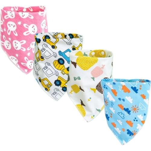 1PC Cute Baby Stuff Bibs Cotton Burp Cloths Bandana Drool Bibs Cartoon Infant Baby Girl Boy Feeding Apron Saliva Towel