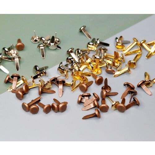 100PCS Round Metal Brads Album decoration nails Iron Buckets Nailheads Leather Craft Rivets DIY Scrapbooking Crafts Accessories