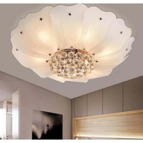 2019 Northern Europe Led Ceiling Lights decoration for living room luminarias crystal flower shade lamp