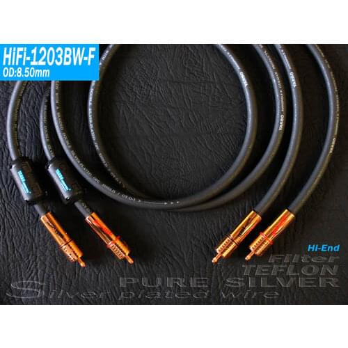 3ft YARBO HIFI-1203BW-F three-core pure silver + silver-plated signal line (pair)