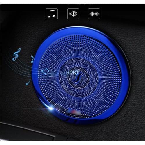 4pcs Car Speaker Sticker Cover Accessories for BMW 3 Series Car Door Decorative Loudspeaker Stainless Steel Black /Silve /Blue