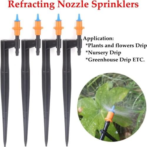 5Pcs Orange Blue Rotary Nozzle Irrigation Sprinkler Nozzle Support Spike Watering Sprinklers Stakes Garden Water Connectors