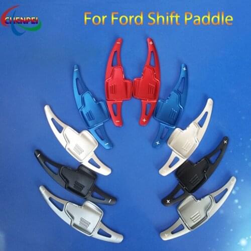 2pcs Aluminum Car Steering Wheel Shift Paddle Extension Shifter For Ford Focus kuga Ecosport Mustang Interior Accessories