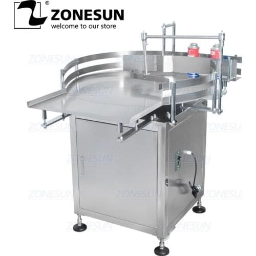 ZONESUN Automatic Round Rotary Plastic Glass Bottle Unscrambler Food Packing Sorting Turntable Feeding Table Arranging Machine