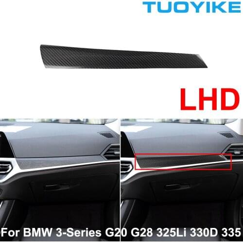 Car Real Carbon Fiber Console Dashboard Trim Panel Cover Sticker For BMW 3-Series G20 G28 325Li 330D 335 2019-20 Interior Mould