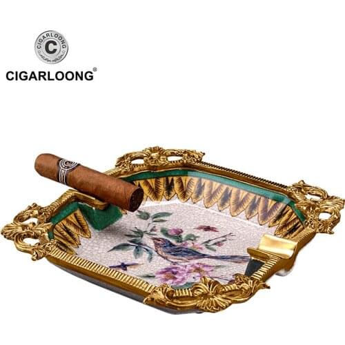 Large diameter smoke trough bone china cigar ashtray large CE-0305