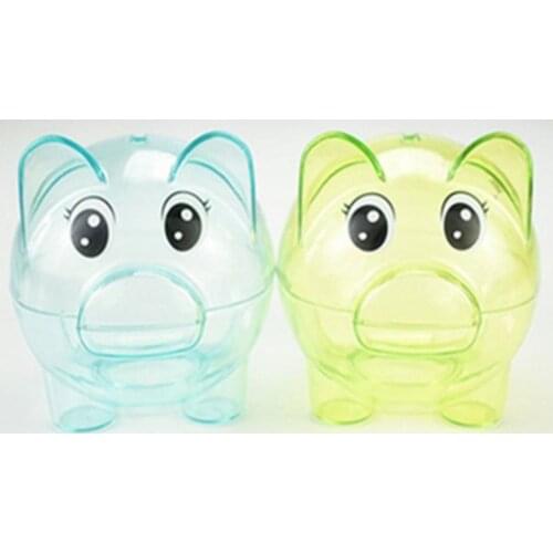 New Transparent Plastic Money Saving Box Case Coins Piggy Bank Cartoon Pig Shaped Child Lovers Gift For Home Decor Dropshipping