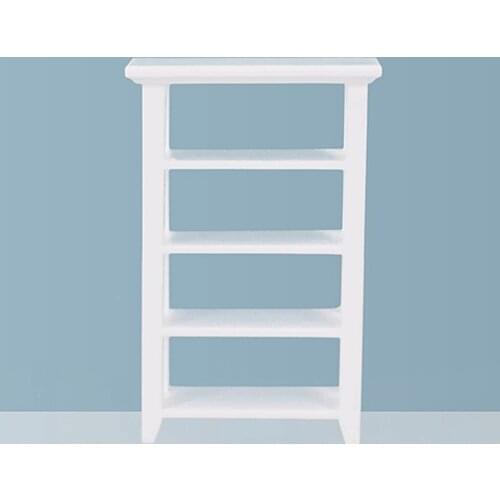 1:12 Scale Dolls House Wooden White Display Shelf Holder Model Furnishings