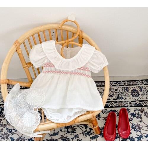 Baby Romper Ruffle For Newborn Girls Jumpsuit Pleat Princess Baby Girls Romper Short Sleeve Cotton Infant Clothes Sunsuit Outfit