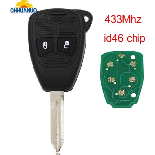 Remote Key Fob 2 Button With Chip ID46 433mhz for Chrysler 300C Sebring PT Cruiser
