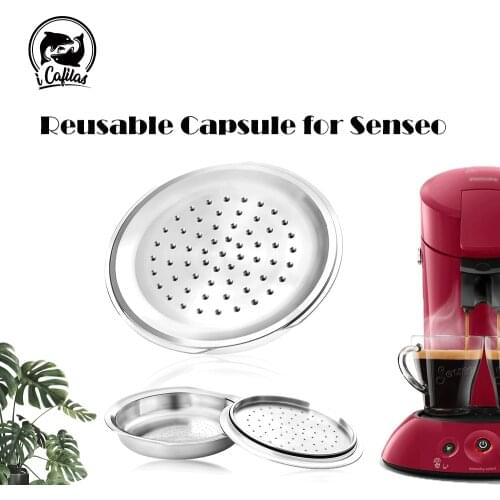 Icafilas Coffee Capusle for Senseo Machine Stainless Steel Refillable Coffee Filter Pod Kitchen Tool