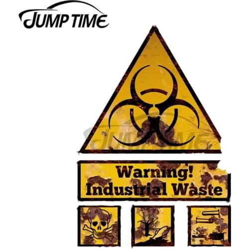 JumpTime 13 x 6.5 cm Warning Industrial Waste! Biohazard Graffiti Sticker Anime Waterproof Fashion Car Decal GTR EVO SX Vehicle