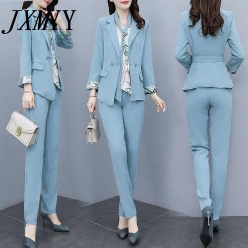 JXMYY 2021 Spring And Autumn New Style Foreign Goddess Fan Xian Fashion Professional Suit Two-Piece Trousers