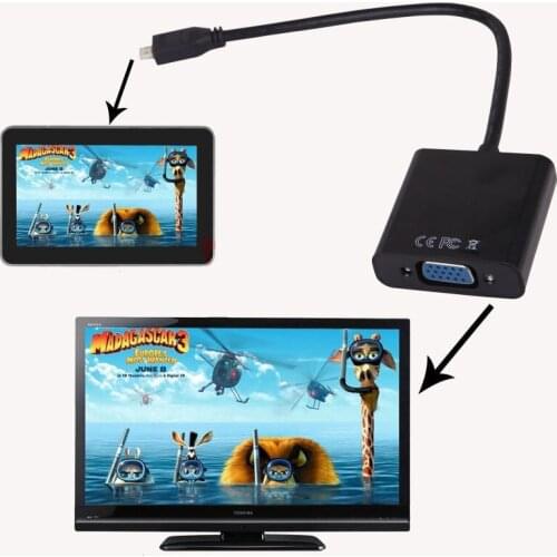 Mini / micro HDMI to VGA Cable micro / mini HDMI Male to VGA Female Video Cable Cord Converter Adapter for PC Laptop *50pcs/lot