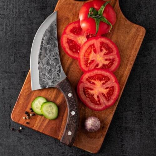 Forged small scimitar hammer grain boning knife for home and outdoor small kitchen knife slaughtering knife fish knife