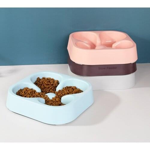 Pet Slow Food Bowl Dog Cat Slow Down Eating Feeder Non-Toxic Plastic Dish Prevent Obesity Healthy Feeding Pet Accessories