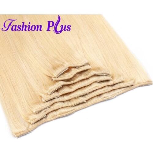 Fashion Plus Straight Hair 120g Clip In Hair Extensions Machine Made Full Head Natural Hair 100% Remy Human Hair Extensions