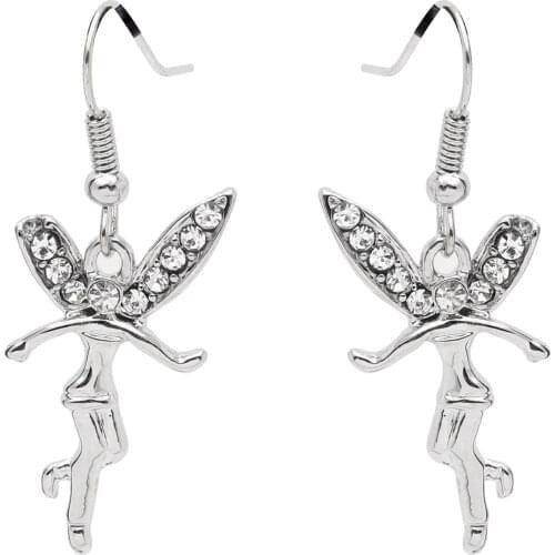 Fashion angel gold-color jewelry for women spirit wedding new cheap wish rhinestone crystal angel earring for summer