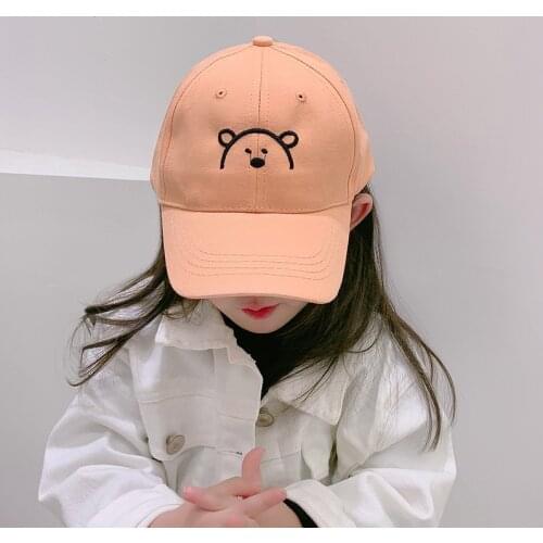 New spring and summer cartoon bear cap for boys and girls children sunscreen baseball cap embroidered leisure cap