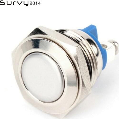 New type 16mm Waterproof Momentary latching Stainless Steel Metal Doorbell Bell Horn Push Button Switch LED Car Auto Engine PC