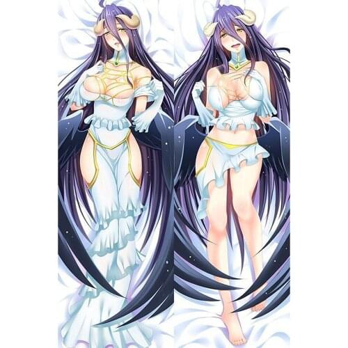 New Japanese 3D Double-sided Anime Overlord Albedo Wings Throw Otaku Dakimakura Gifts Bedding Hugging Body Pillow Case 150x50 CM