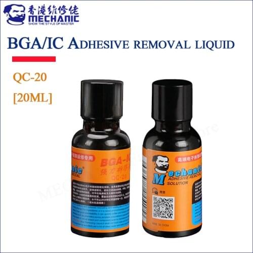 MECHANIC QC-20 BGA IC Demolition Glue Cleaner 20ml Phone Adhesive Remove Liquid For Motherboard PCB Circuit Board Clean Liquid