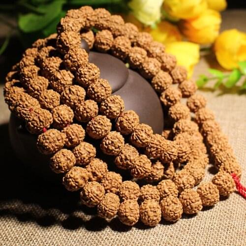 Little Vajra Bodhi 108 Five-Petal Raw Seed Meat Pattern Male and Female Buddha Beads