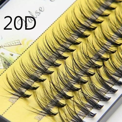 20D Chic Lashes Cluster Eyelash Extension Natural Long Black 3D Volume Effect Faux Bunche Eyelashes Individual Makeup Cilias