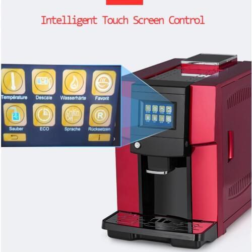 Touch Commerical Automatic coffee machine LCD espresso coffee machine & coffee grinder 19 bar cappuccino maker 220v 1250w 1pc