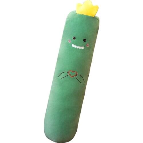 Cute Long Fruit Plush Pillows Soft Kawaii Strawberry Carrot Cherry Dinosaur Stuffed Plush Toys Bed Cushion Gift for Kids Girls