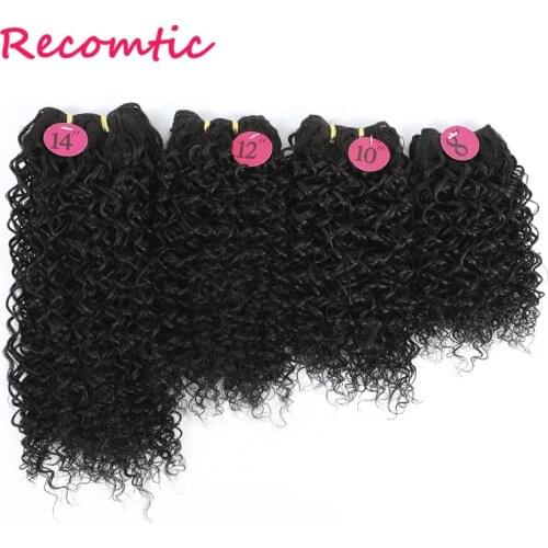 Recomtic Synthetic Hair Extensions Water Wave Hair 8 10 12 14 Bundles Ombre 4Pieces Wist Crochet Hair Synthetic Braiding Hair